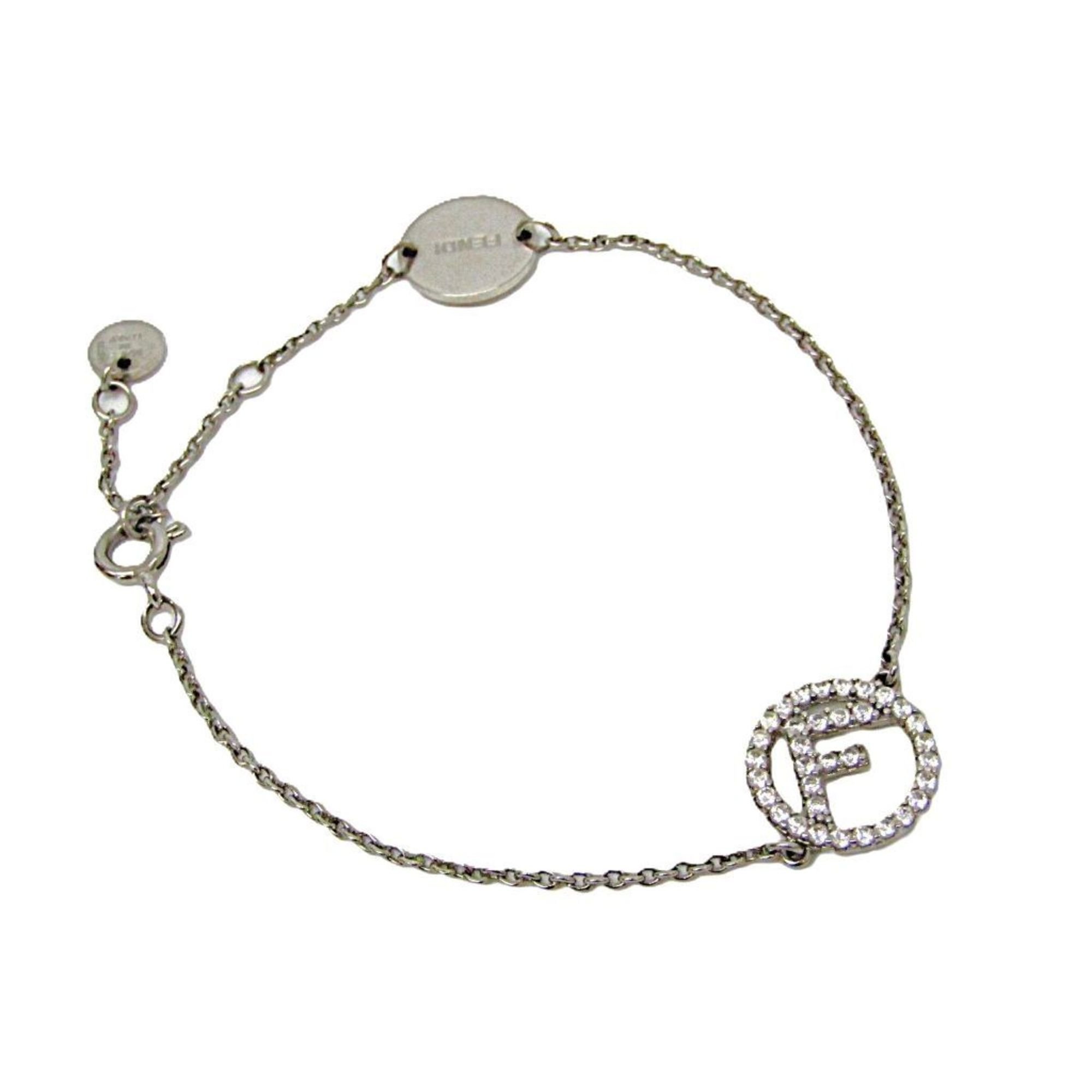 Fendi F Logo 1a2723 Metal Charm Bracelet Silver 292$